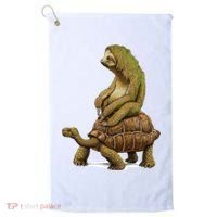 Funny Sloth Riding Turtle Speed Is Relative Golf Towel thumb 0