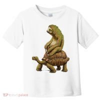 Funny Sloth Riding Turtle Speed Is Relative Toddler T-Shirt thumb 0