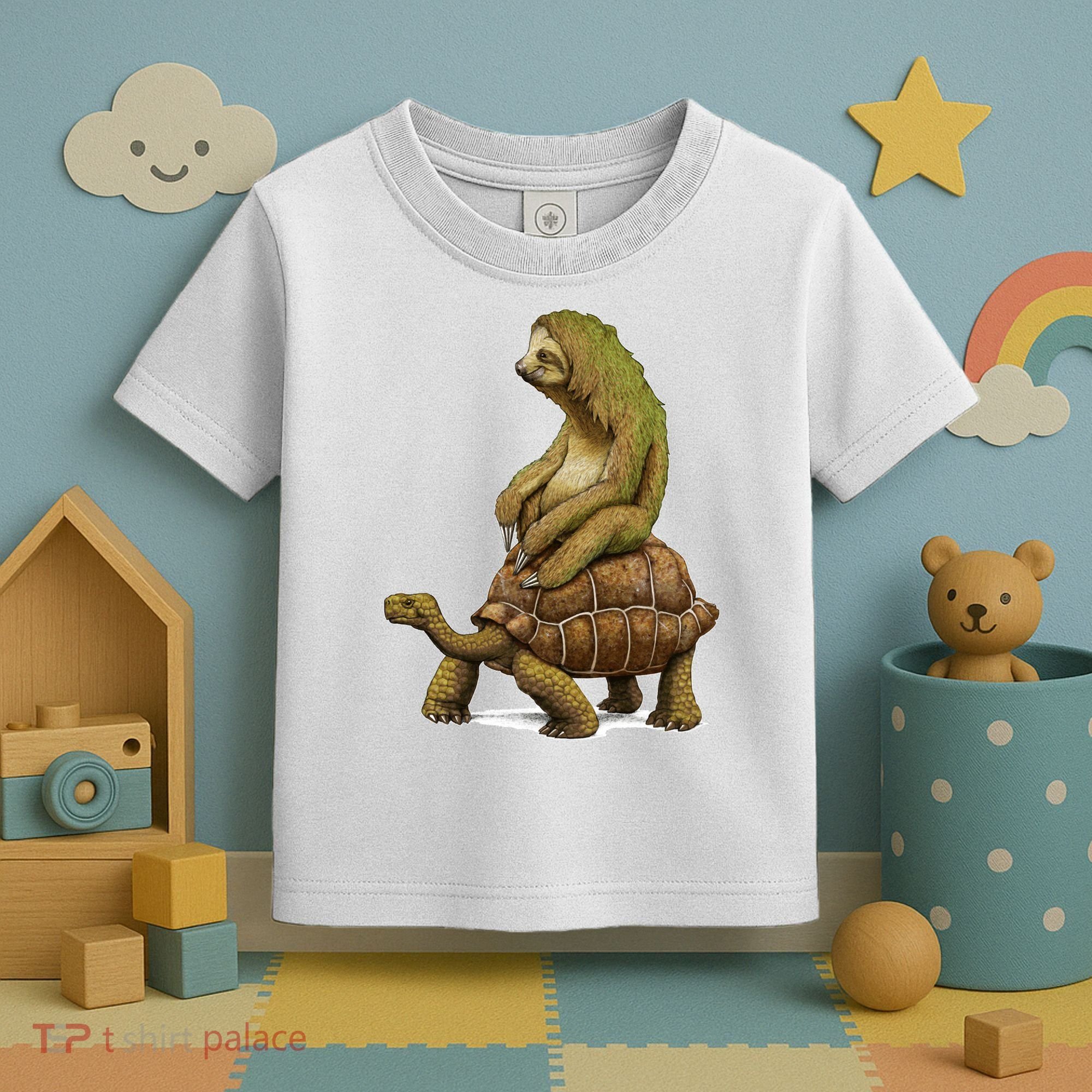 Funny Sloth Riding Turtle Speed Is Relative Toddler T-Shirt