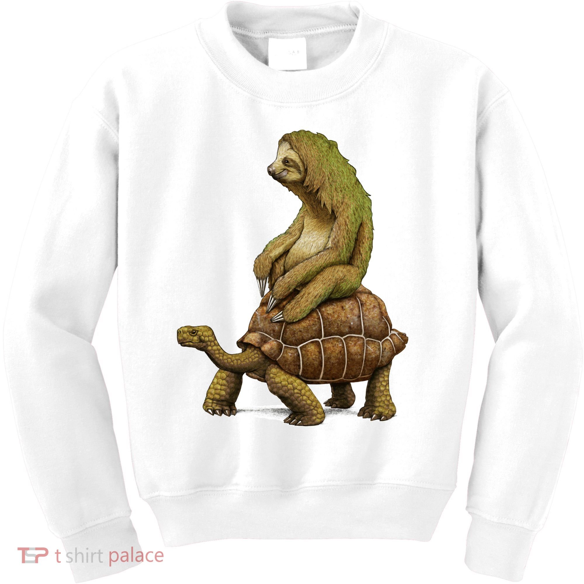 Funny Sloth Riding Turtle Speed Is Relative Kids Sweatshirt
