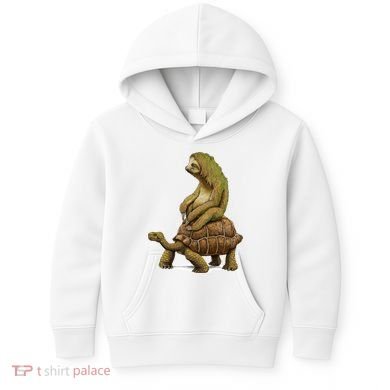 Funny Sloth Riding Turtle Speed Is Relative Kids Hoodie