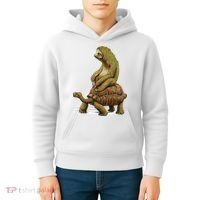 Funny Sloth Riding Turtle Speed Is Relative Kids Hoodie thumb 4