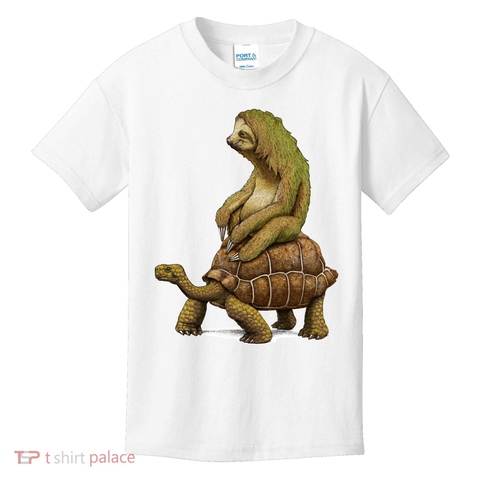 Funny Sloth Riding Turtle Speed Is Relative Kids T-Shirt