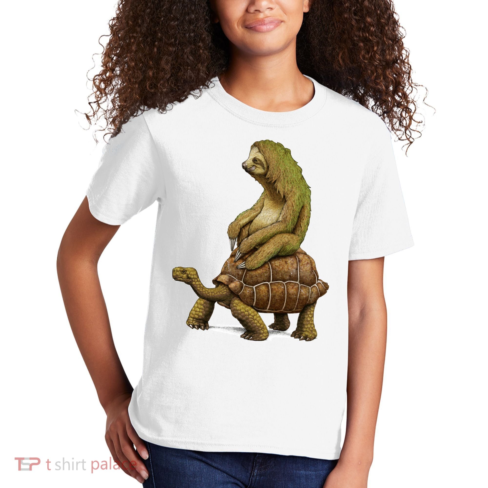 Funny Sloth Riding Turtle Speed Is Relative Kids T-Shirt