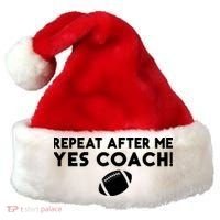 Funny Sport Repeat After Me Yes Coach American Football Santa Hat thumb 0