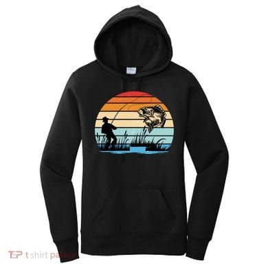 Fishing Sunset Retro Vintage Gift Women's Hoodie