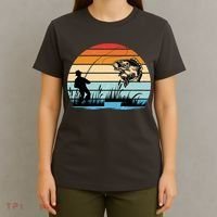 Fishing Sunset Retro Vintage Gift T-Shirt thumb 4