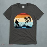 Fishing Sunset Retro Vintage Gift T-Shirt thumb 5