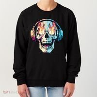 Flaming Skull Rock Music Women's Sweatshirt thumb 0