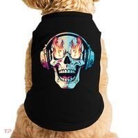 Flaming Skull Rock Music Doggie Tank thumb 0