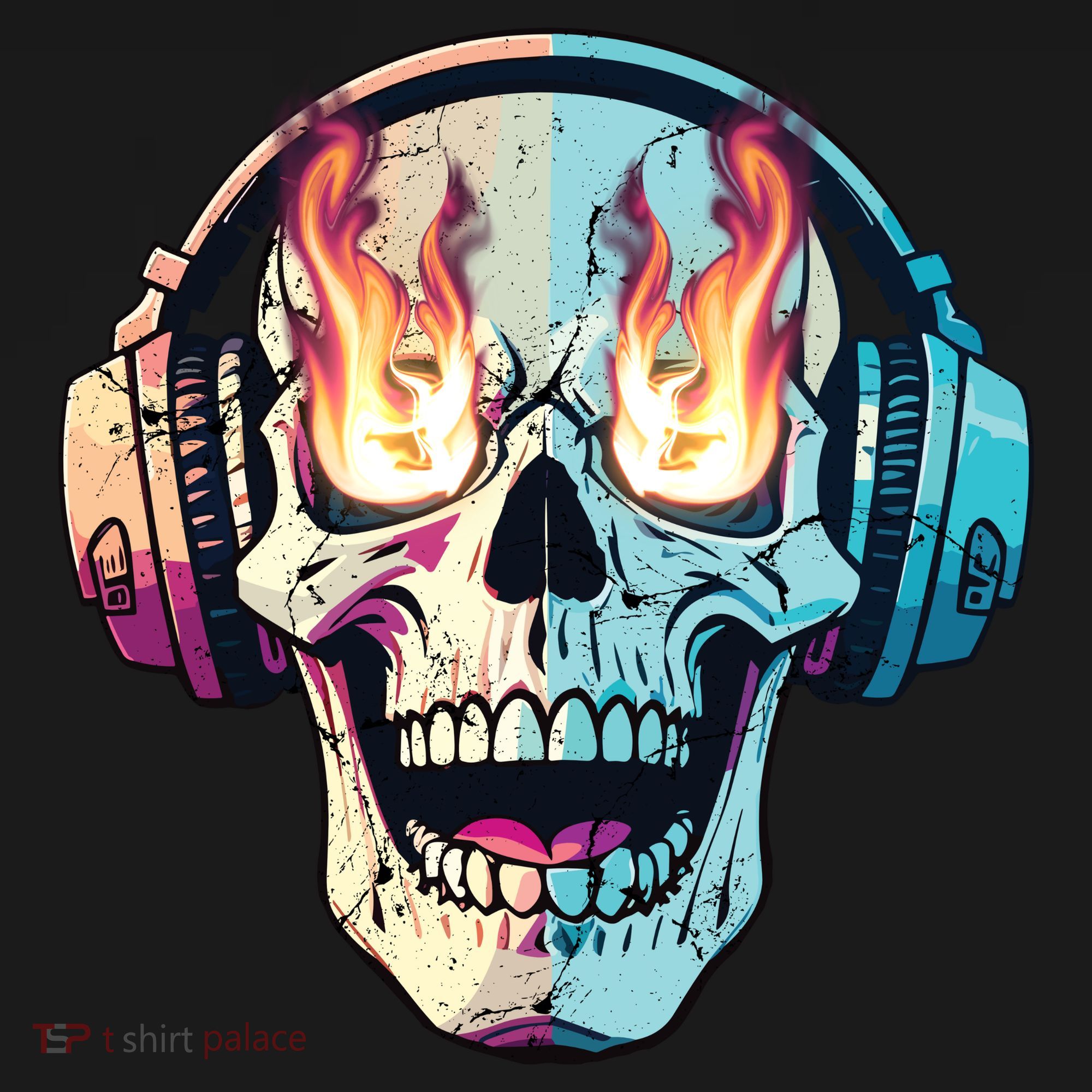 Flaming Skull Rock Music Doggie Tank