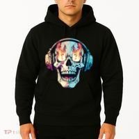 Flaming Skull Rock Music Hoodie thumb 2