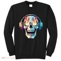Flaming Skull Rock Music Sweatshirt thumb 0