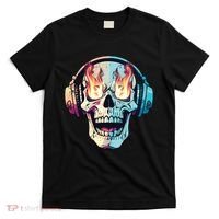 Flaming Skull Rock Music T-Shirt thumb 0