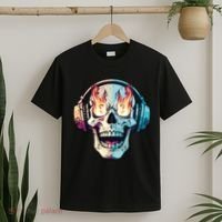 Flaming Skull Rock Music T-Shirt thumb 2
