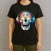 Flaming Skull Rock Music T-Shirt thumb 4