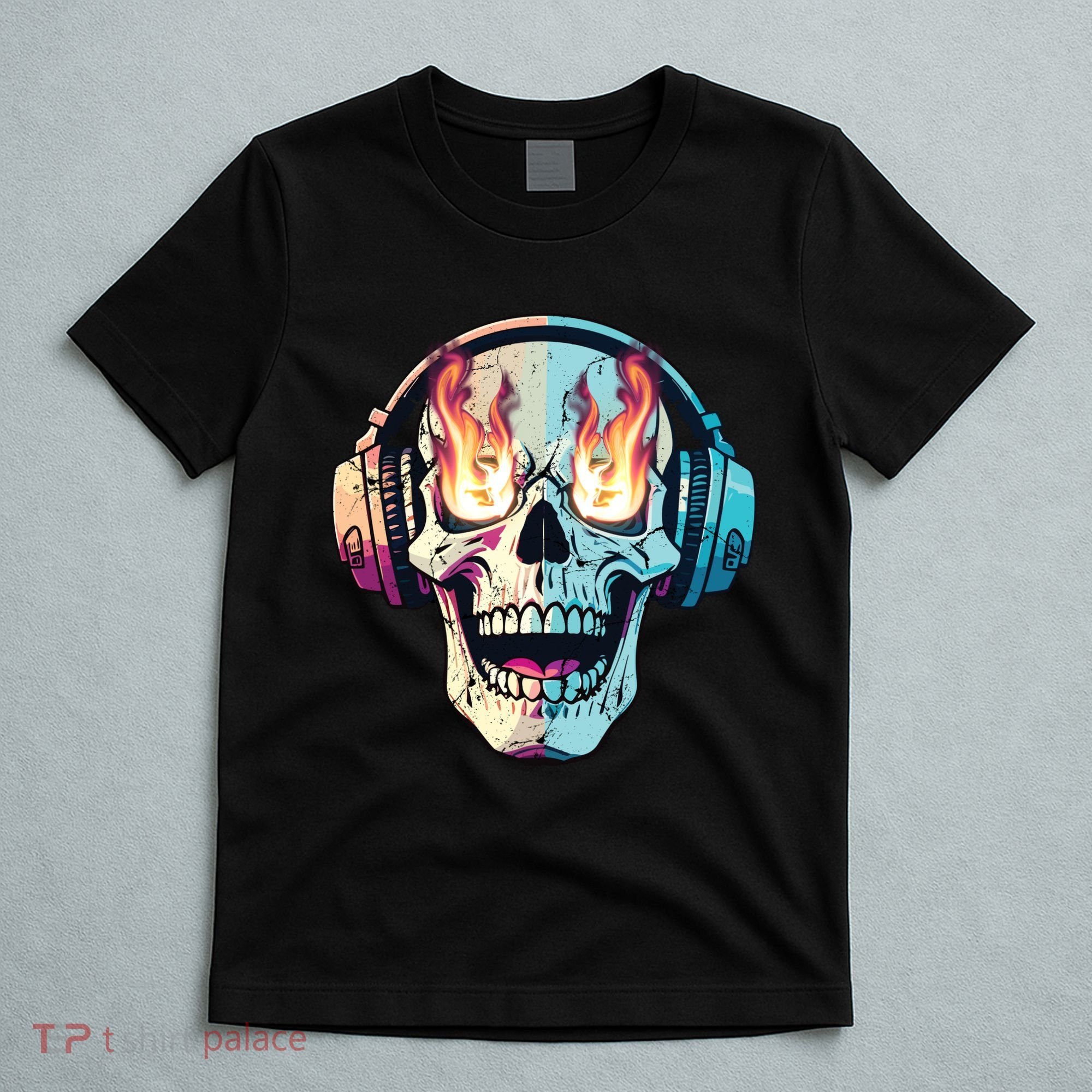 Flaming Skull Rock Music T-Shirt