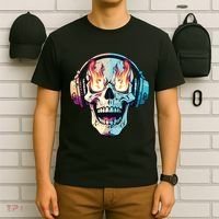 Flaming Skull Rock Music T-Shirt thumb 6