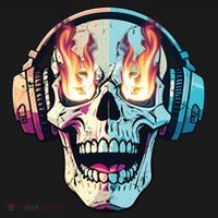 Flaming Skull Rock Music Backpack thumb 2