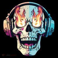 Flaming Skull Rock Music Button thumb 1