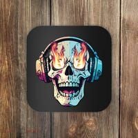Flaming Skull Rock Music Coaster thumb 0