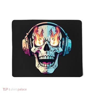 Flaming Skull Rock Music Mousepad