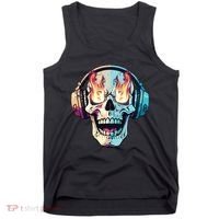 Flaming Skull Rock Music Tank Top thumb 0