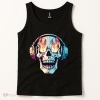 Flaming Skull Rock Music Tank Top thumb 2