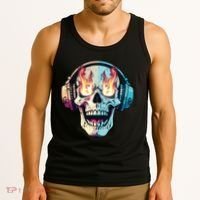 Flaming Skull Rock Music Tank Top thumb 3