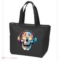 Flaming Skull Rock Music Tote Bag thumb 3