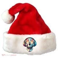 Flaming Skull Rock Music Santa Hat thumb 0