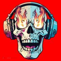 Flaming Skull Rock Music Santa Hat thumb 1