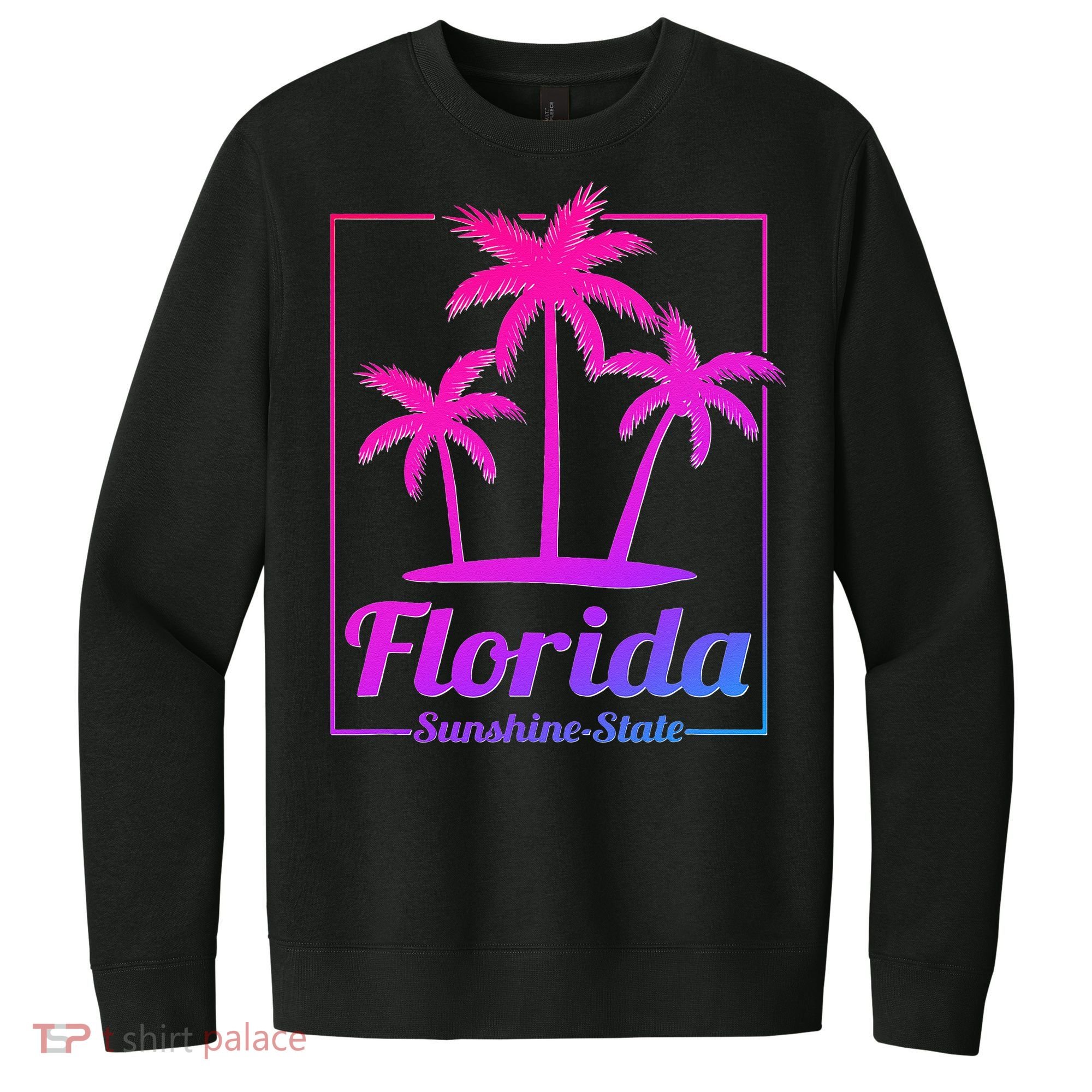 Florida Sunshine State Retro Look V.I.T. Fleece Crew Sweatshirt