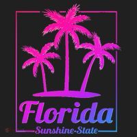 Florida Sunshine State Retro Look Golf Towel thumb 3