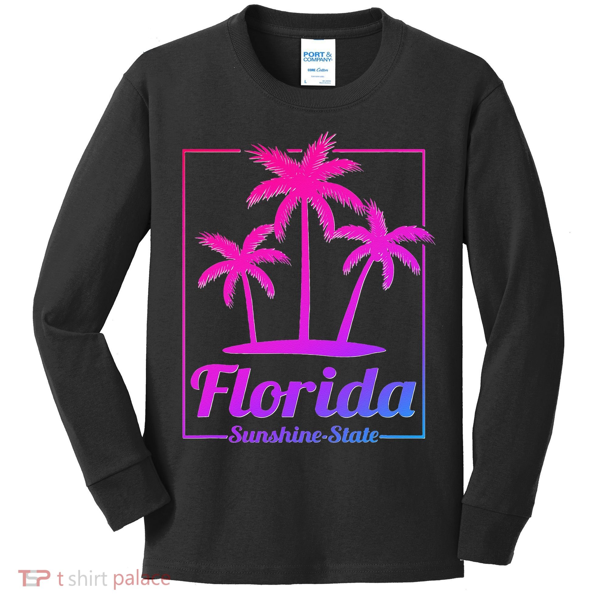 Florida Sunshine State Retro Look Kids Long Sleeve Shirt