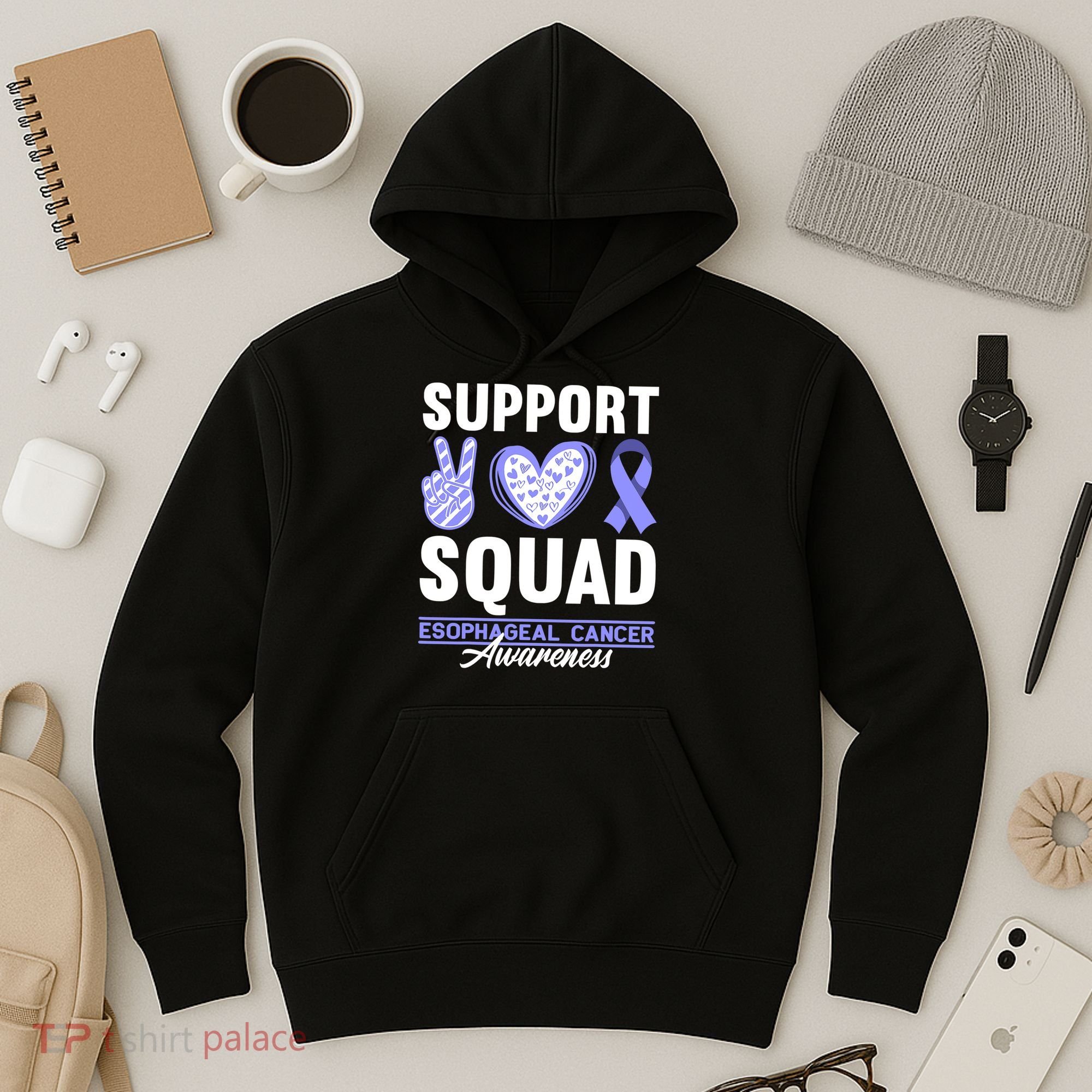 Funny Support Squad I Esophagus Esophageal Cancer Hoodie