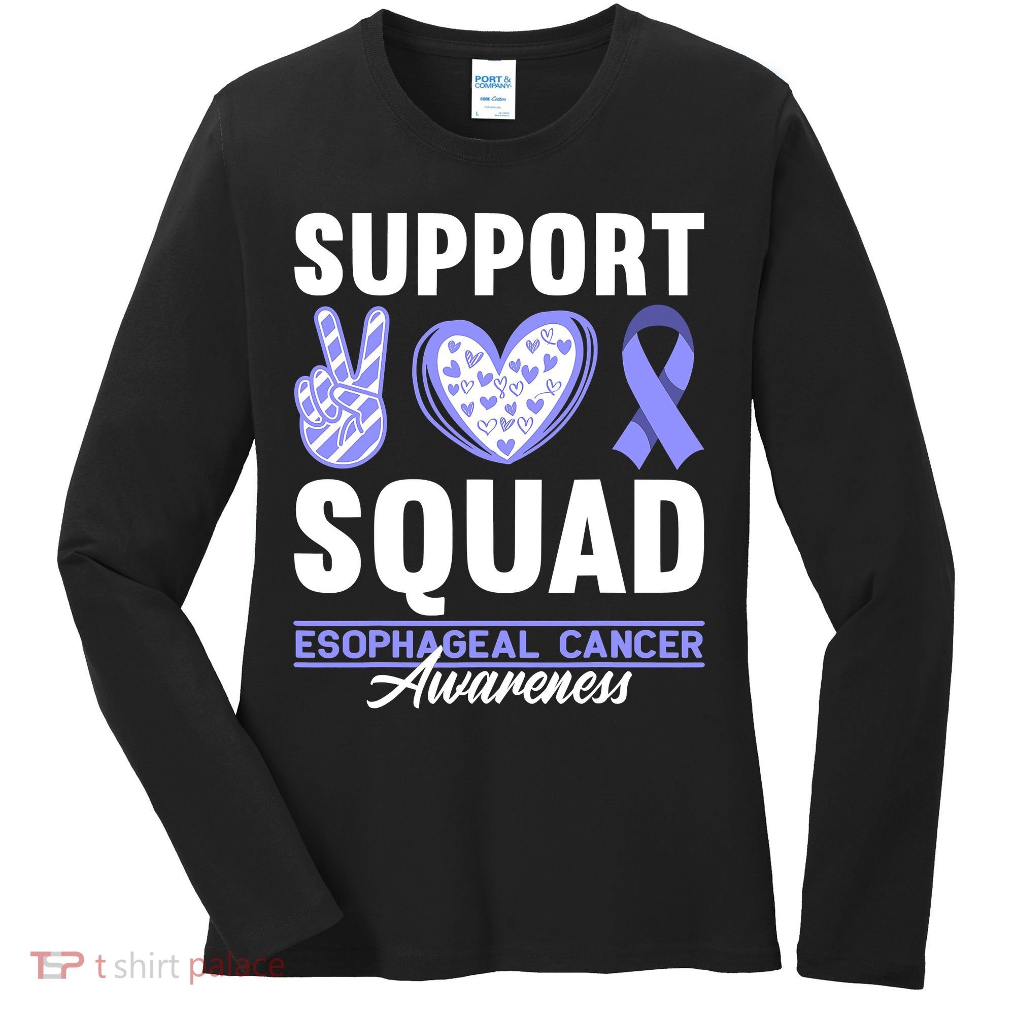 Funny Support Squad I Esophagus Esophageal Cancer Women's Long Sleeve Shirt