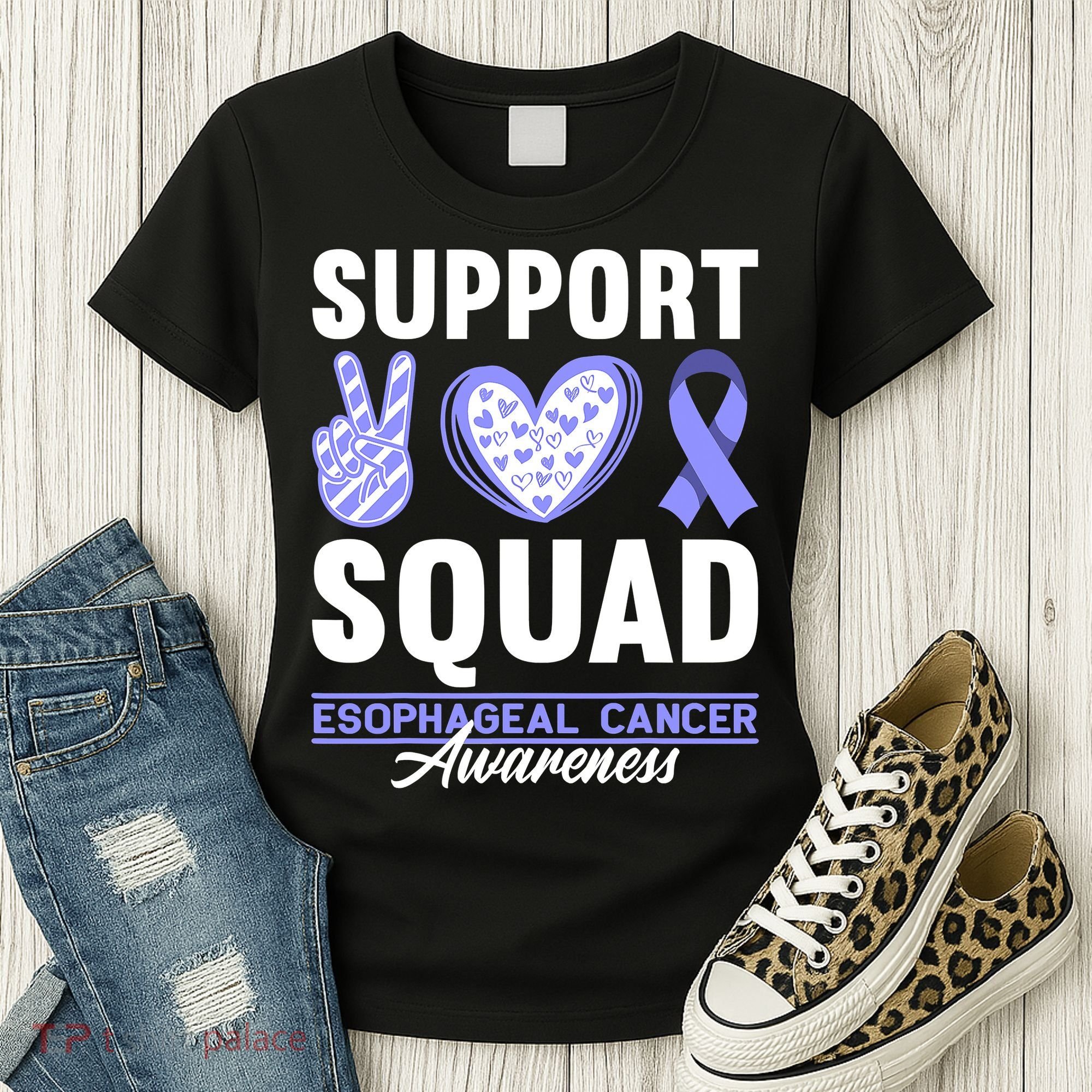 Funny Support Squad I Esophagus Esophageal Cancer Women's T-Shirt