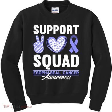 Funny Support Squad I Esophagus Esophageal Cancer Kids Sweatshirt