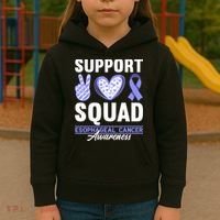 Funny Support Squad I Esophagus Esophageal Cancer Kids Hoodie thumb 3