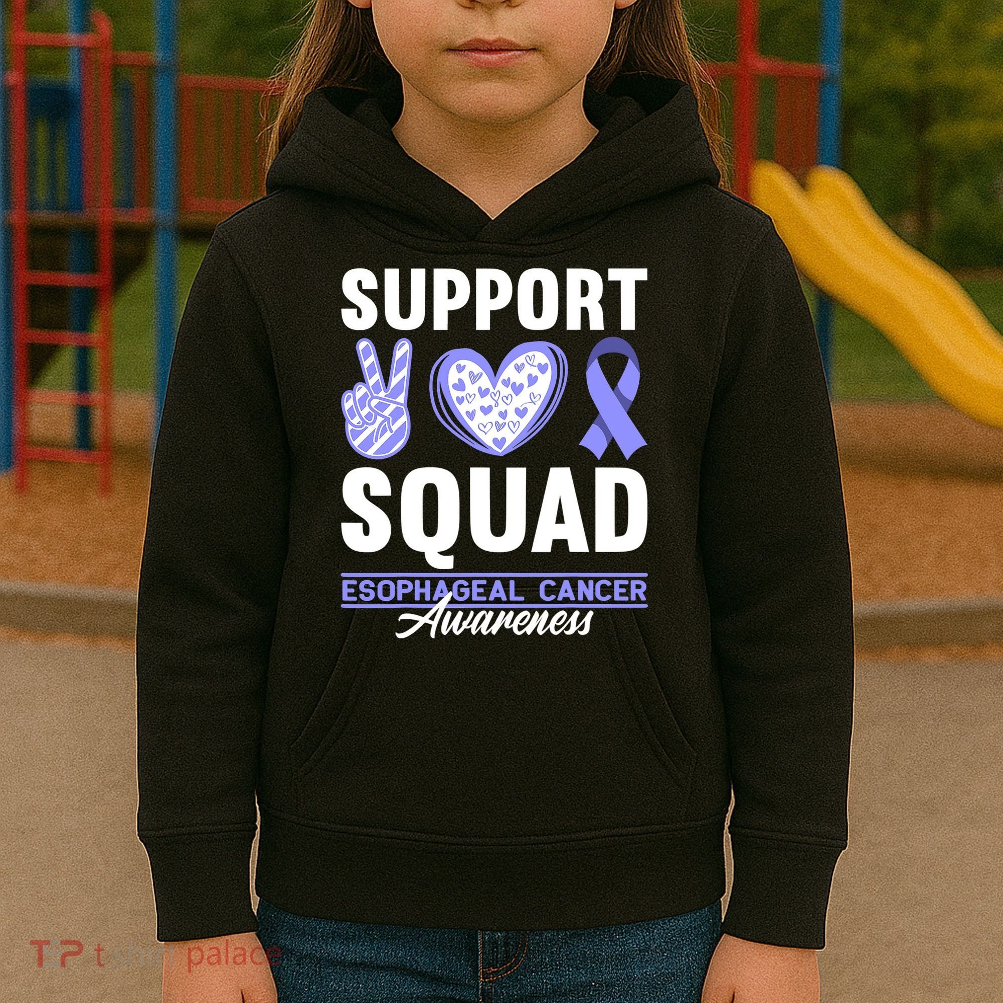 Funny Support Squad I Esophagus Esophageal Cancer Kids Hoodie