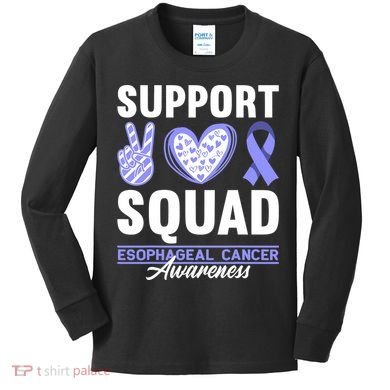 Funny Support Squad I Esophagus Esophageal Cancer Kids Long Sleeve Shirt