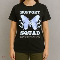 Funny Support Squad Esophageal Cancer Awareness T-Shirt thumb 4