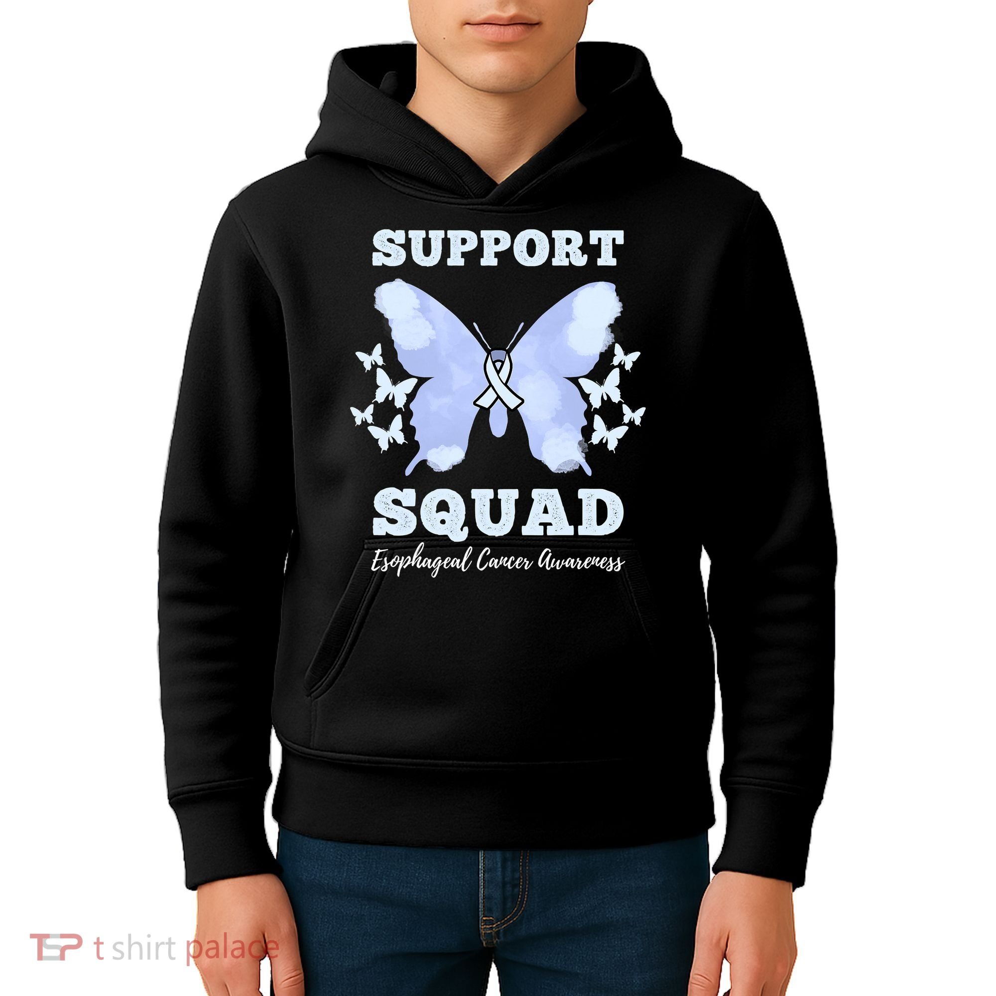 Funny Support Squad Esophageal Cancer Awareness Kids Hoodie