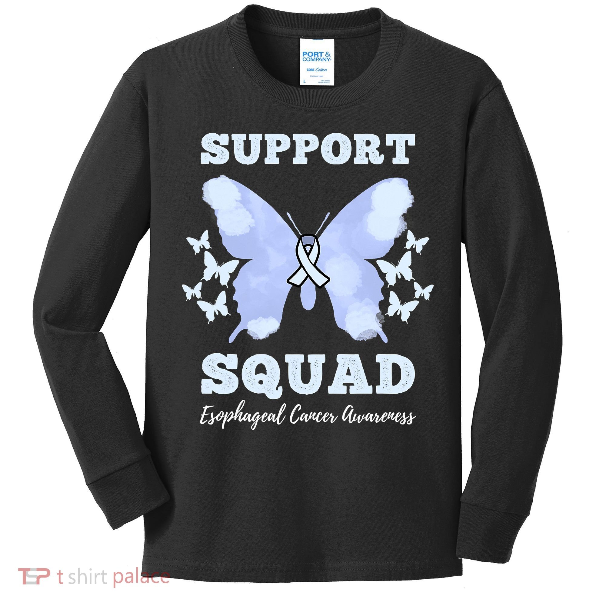 Funny Support Squad Esophageal Cancer Awareness Kids Long Sleeve Shirt