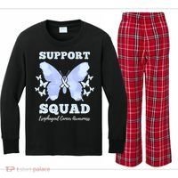 Funny Support Squad Esophageal Cancer Awareness Kids Long Sleeve Plaid Pajama Set thumb 0