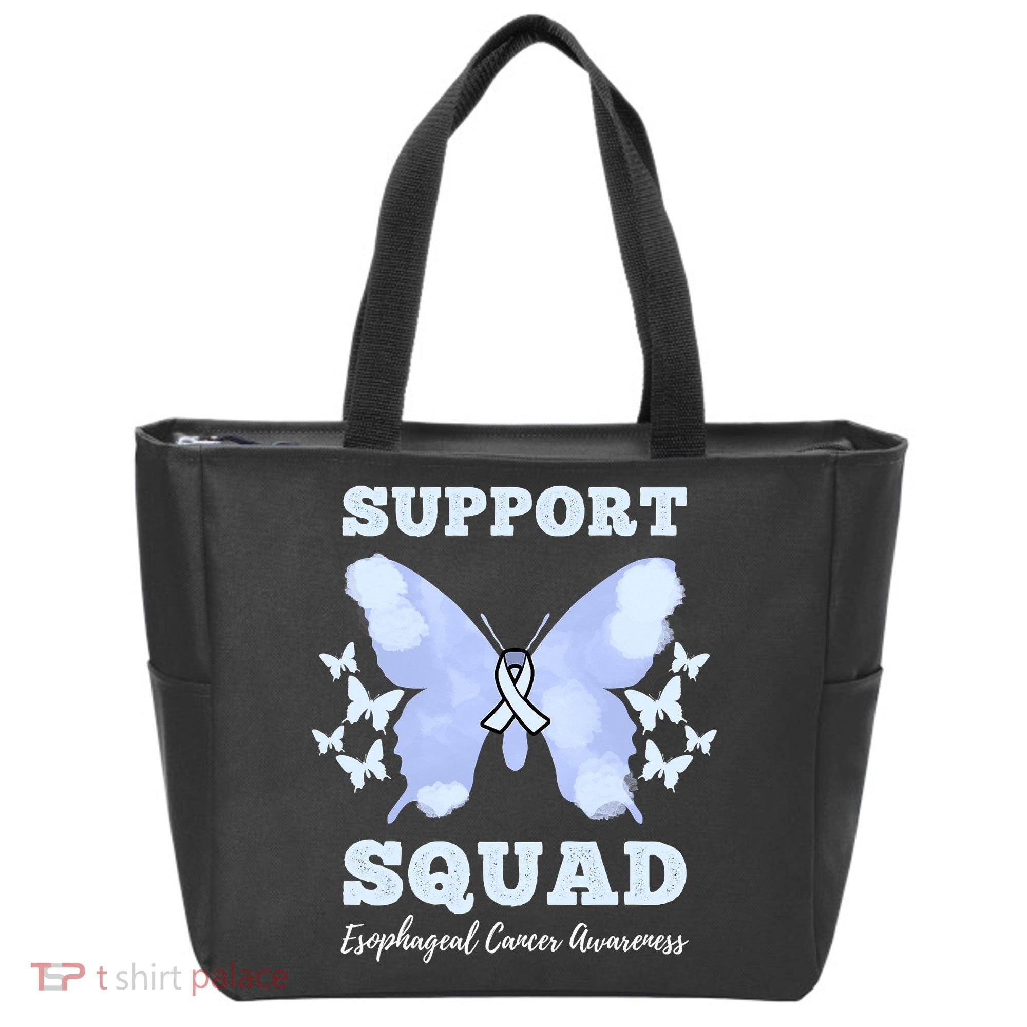 Funny Support Squad Esophageal Cancer Awareness Tote Bag