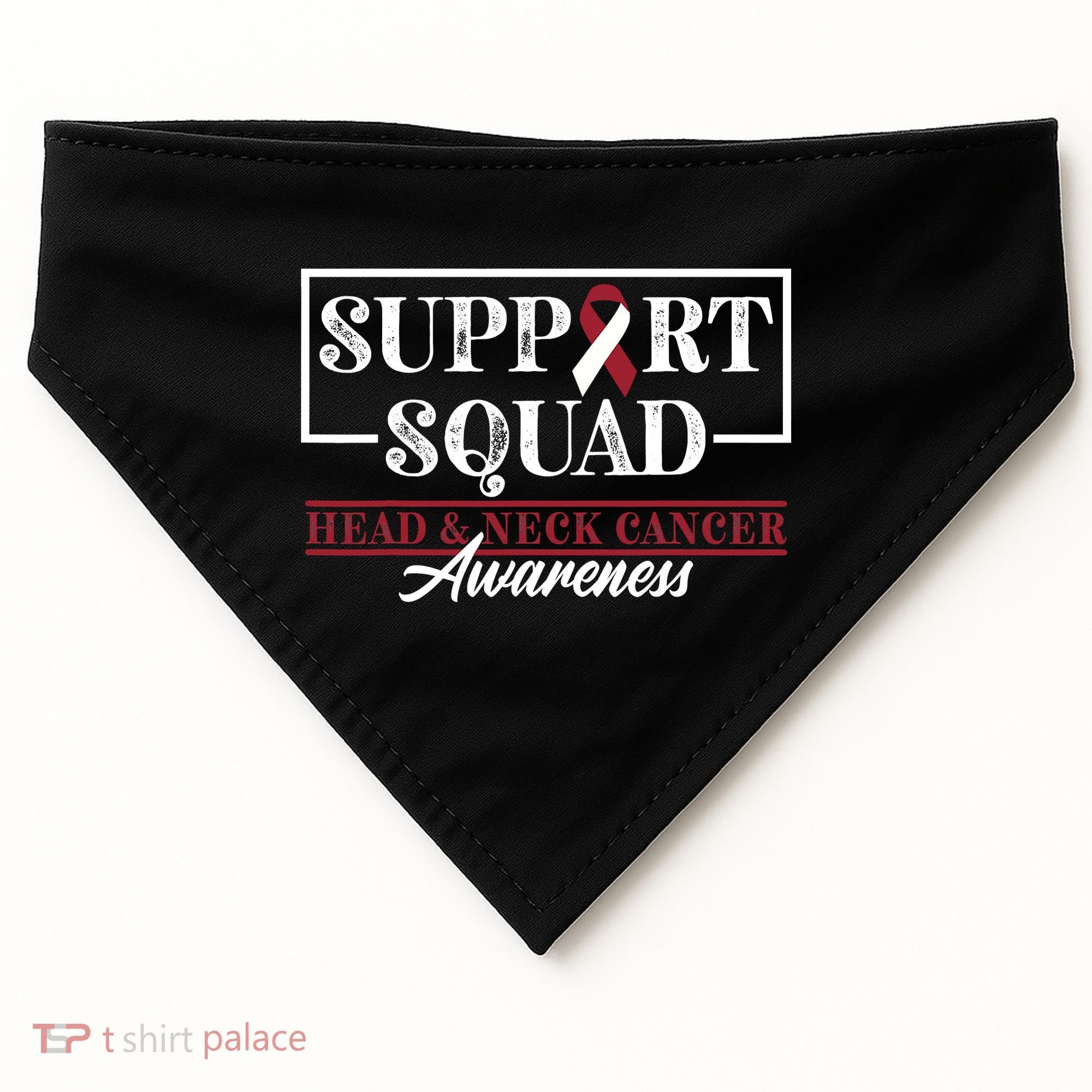 Funny Support Squad I HNSCC Head And Neck Cancer Awareness USA-Made Doggie Bandana