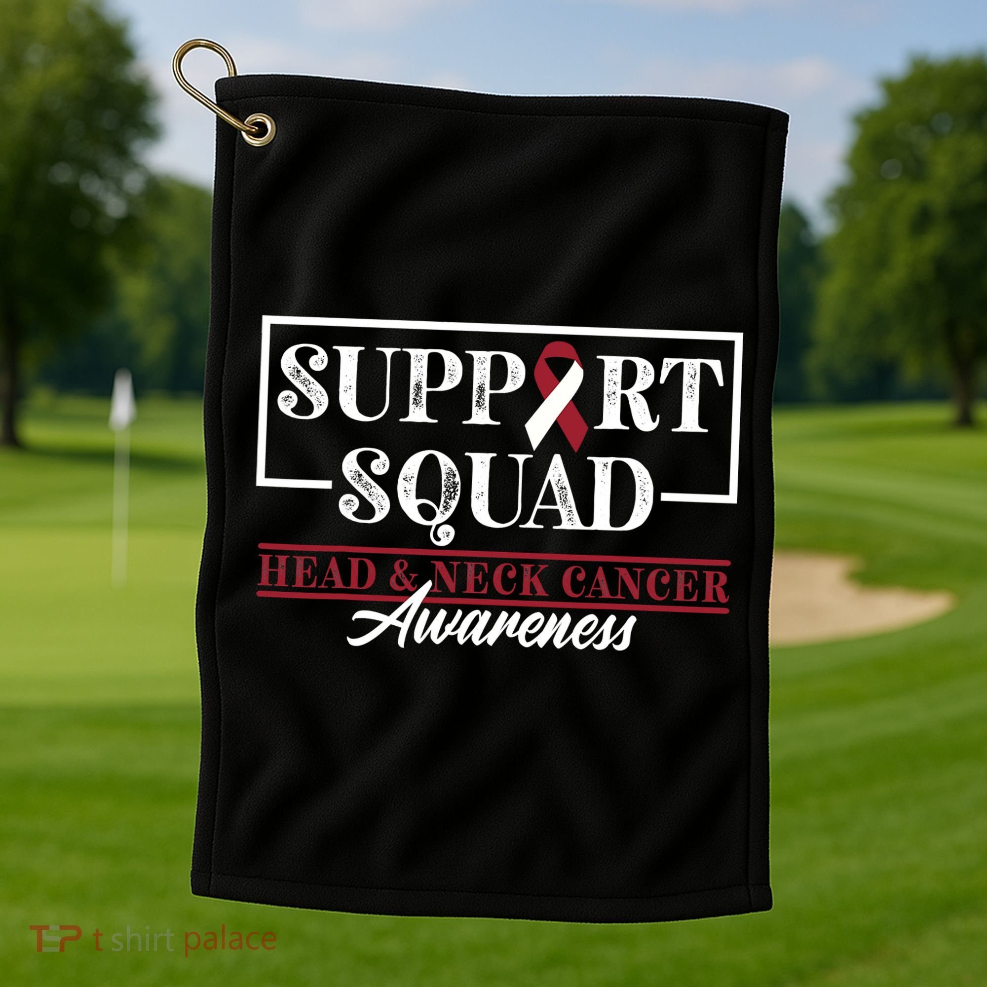 Funny Support Squad I HNSCC Head And Neck Cancer Awareness Golf Towel