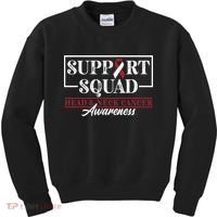 Funny Support Squad I HNSCC Head And Neck Cancer Awareness Kids Sweatshirt thumb 0